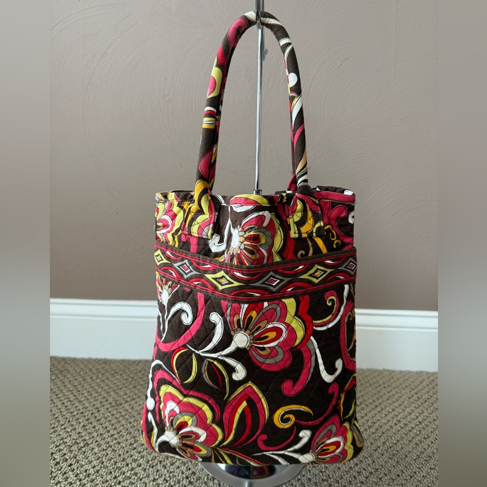 Vera Bradley Retired Puccini Red and Yellow Floral Shoulder Bag and Wallet